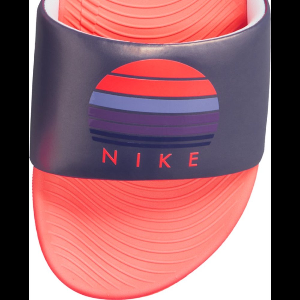 NEW Kids Nike Kawa Slide SE 2 PS - Dark Purple Dust/Bright Mango